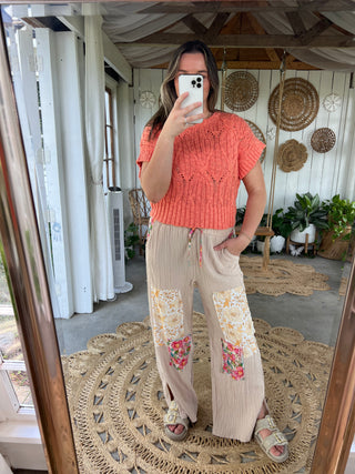 The Piper Crochet Sweater - CORAL