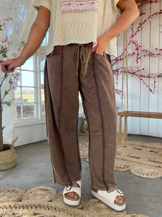 The Working From Home Barrel Pants - MOCHA PREORDER 1-2 WEEKS