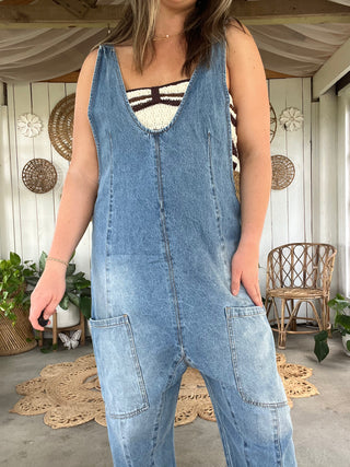 The Stone Wash Denim Overalls