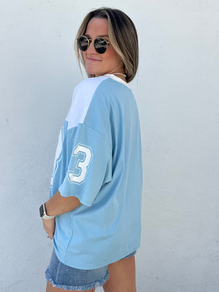 Blue Varsity Top