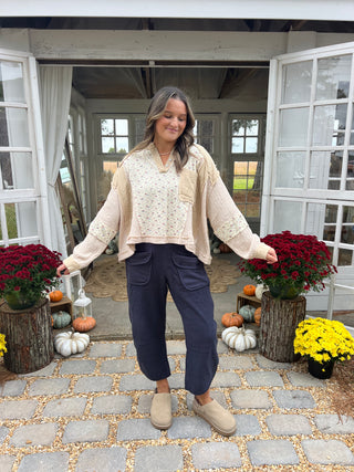 The Starlight Barrel Pants - NAVY