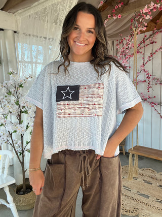 All-American Girl Top - LIGHT BLUE