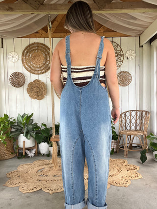 The Stone Wash Denim Overalls
