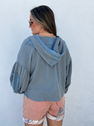 Vivid Vibe Thermal Shacket - ASH BLUE