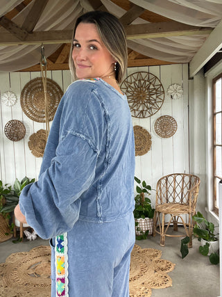 The Reversible Granny Square Top - ROYAL BLUE
