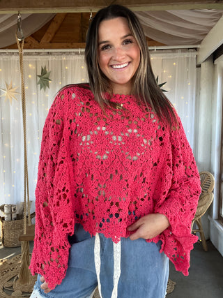The Veronica Crochet Top - CANDY APPLE RED