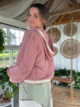 The Floral Escape Jacket - DUSTY PINK