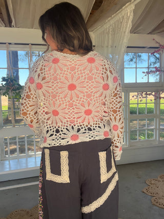 The Pinky Daisy Crochet Top