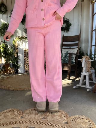 The Pink Wonderland Ribbed Pants