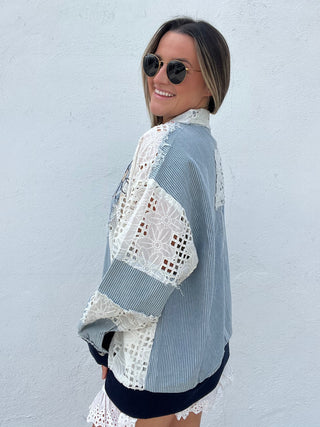 The Floral Fade Denim Top