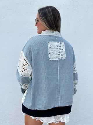 The Floral Fade Denim Top