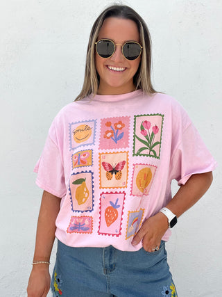 Good Vibes Graphic Tee - PINK