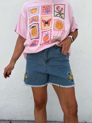 The Picking Daisies Denim Shorts