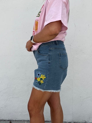 The Picking Daisies Denim Shorts