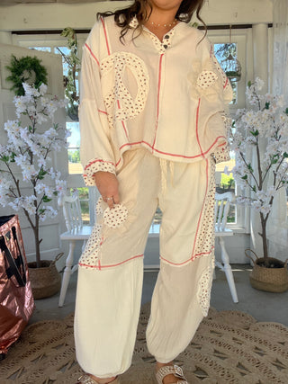 The Brailey Patch Pants - CREAM