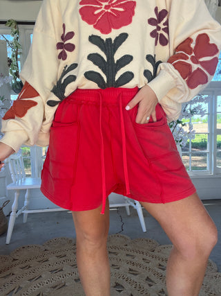 The Annie Utility Shorts - RED