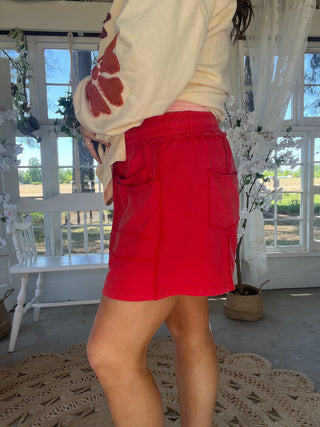 The Annie Utility Shorts - RED