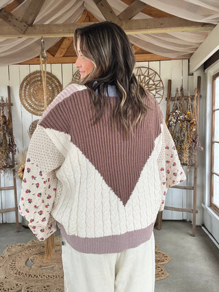 The Blue Palm Abstract Cardigan