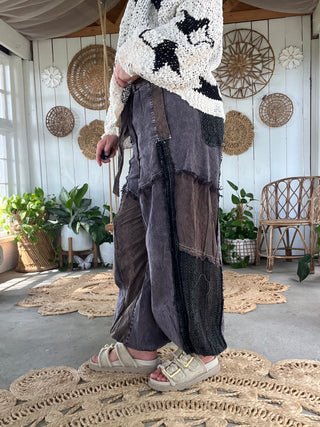 Boho Floral Joggers - DENIM