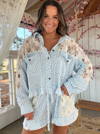 The Floral Dreams Jacket - BLUE