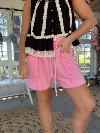 The Annie Utility Shorts - CANDY PINK