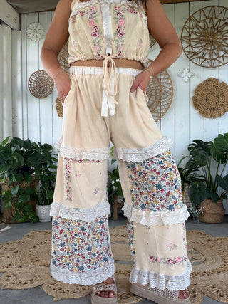 The Azalea Garden Embroidered Pants - DENIM (Copy)