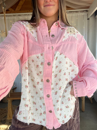 Petal Starlight Gauze Top