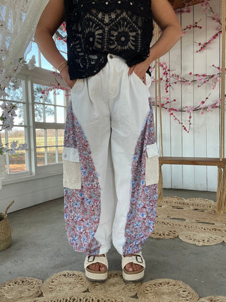 The Oceana Floral Barrel Joggers
