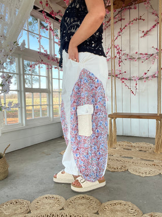 The Oceana Floral Barrel Joggers