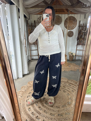 Butterfly Breeze Joggers - NAVY