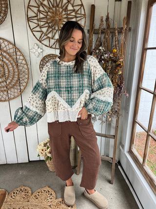 The Harvest Moon Peplum Top - PLAID PREORDER 11/30