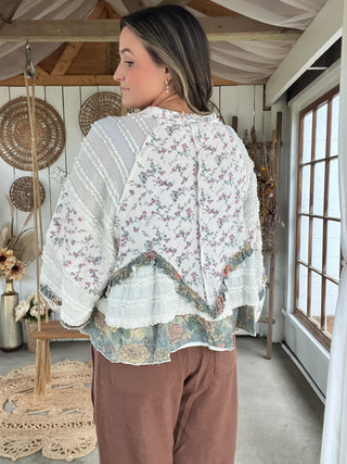 The Harvest Moon Peplum Top - CREAM