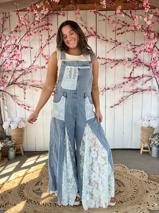 The Sweet Lace Denim Overalls