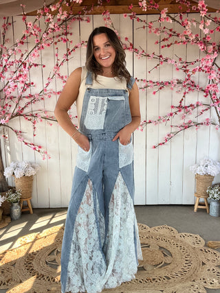 The Sweet Lace Denim Overalls