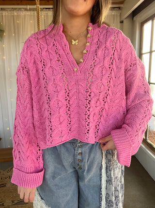 The Halo Knit Sweater - PINK