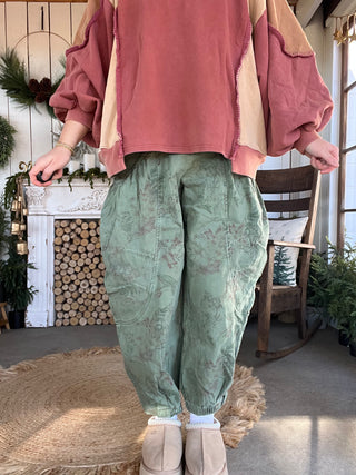 The Olive Mist Floral Joggers