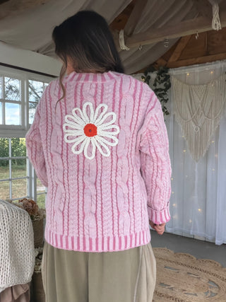 The Wild Flower Knitted Cardigan - PINK