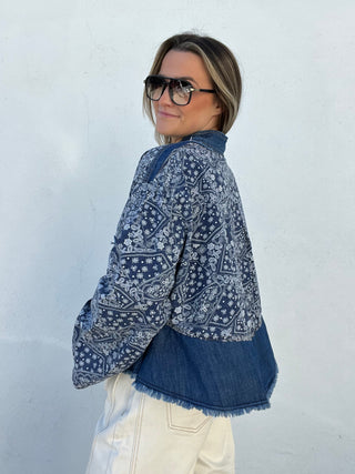 Paisley Mix Denim Boho Top