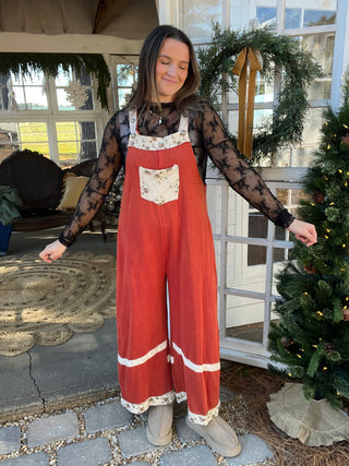 The Vintage Charcoal Floral Romper - RED