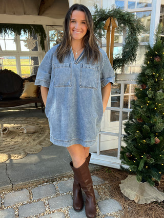 The Holiday Feeling Denim Dress