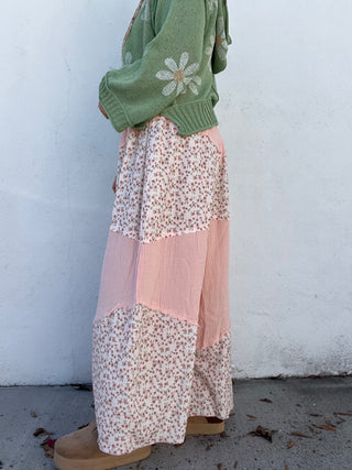 Wild Flower Wide Leg Pants - PINK