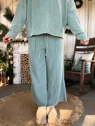 The Toffee Twist Pants - TEAL PREORDER