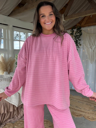 The Ashton Fleece Top - PINK
