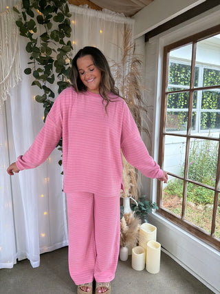 The Ashton Fleece Top - PINK