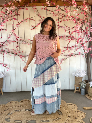 The Wildflower Whimsy Plaid Skirt - PREORDER 1 WEEK