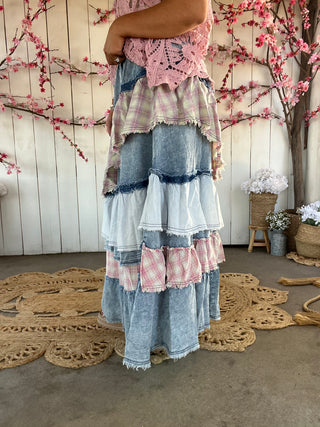 The Wildflower Whimsy Plaid Skirt - PREORDER 1 WEEK