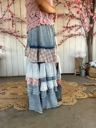 The Wildflower Whimsy Plaid Skirt - PREORDER 1 WEEK