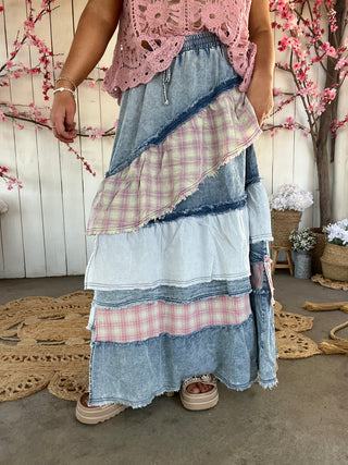 The Wildflower Whimsy Plaid Skirt - PREORDER 1 WEEK