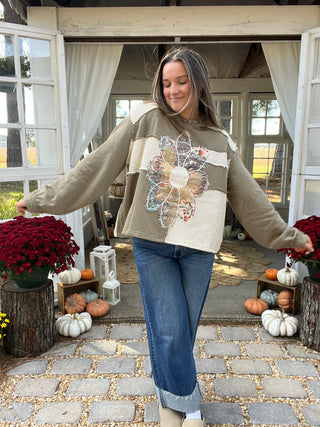 The Smokey Sage Floral Hoodie