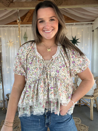 The Goldie Floral Babydoll Top